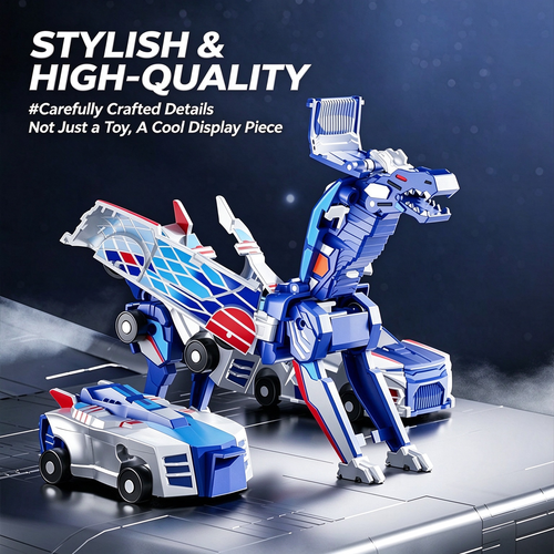 Silver Wing Dragon Magnetic Collision Transforming Car