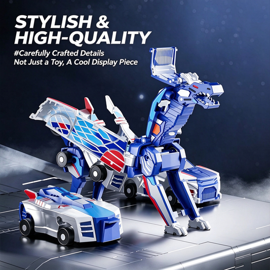 Silver Wing Dragon Magnetic Collision Transforming Car