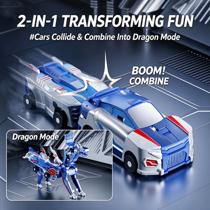 Silver Wing Dragon Magnetic Collision Transforming Car